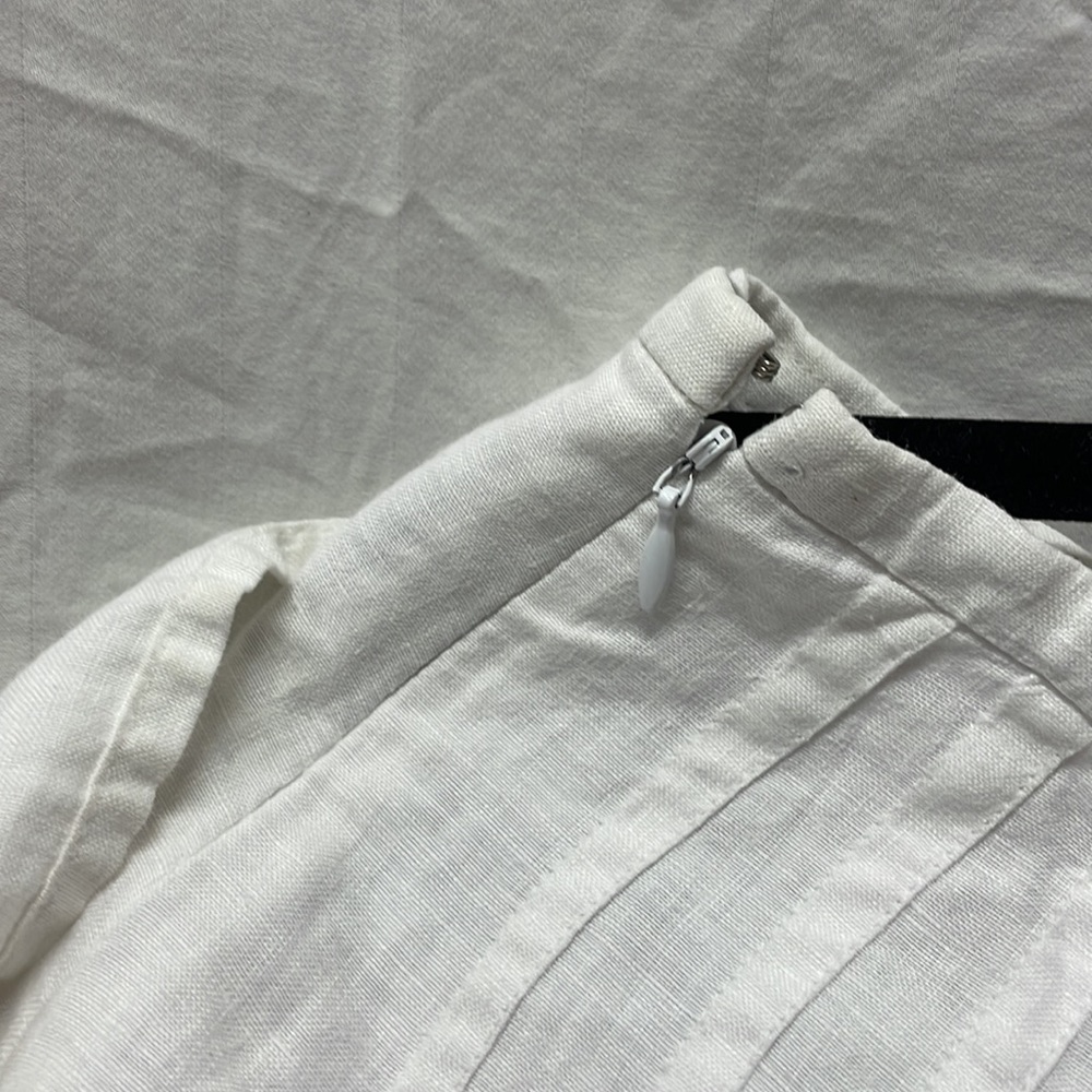 White linen Ann Taylor LOFT size 6 skirt lined w/zipper - Picture 4 of 6